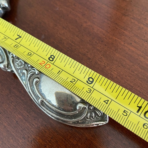 Vintage Art Deco Victorian Style Silver Plate Metal Hand Mirror Heavy 9 1/2" - Picture 10 of 10